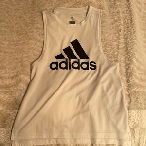 White adidas workout top